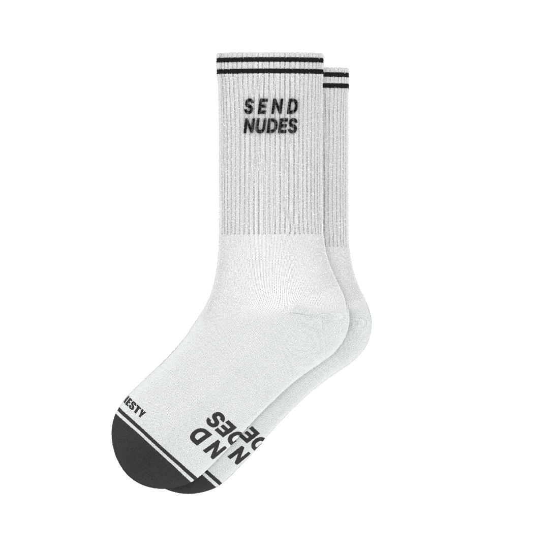 The Late Night Text | Send Nudes Heel Hammock™ Crew Socks