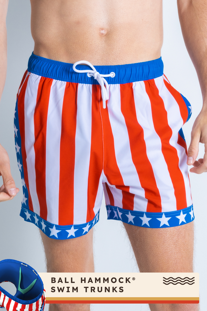 The Spacious Skies | Retro Usa Ball Hammock® Pouch 5" Swim Trunks