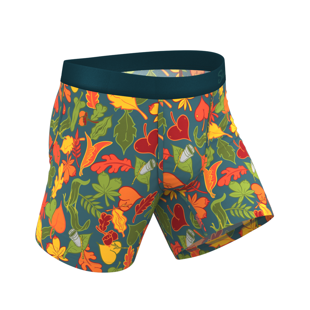 The Leaf Peeps: Naughty Leaves Boxer Briefs with Ball Hammock® Pouch