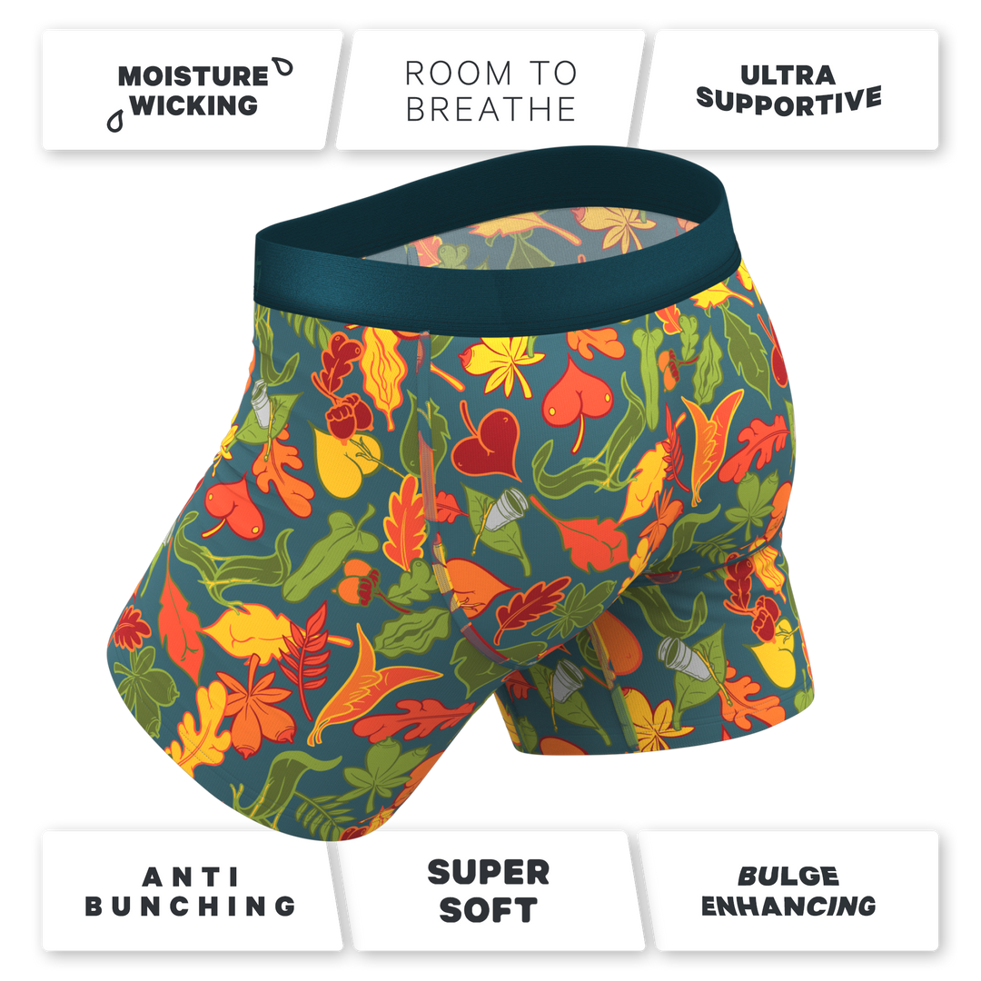 The Leaf Peeps: Naughty Leaves Boxer Briefs with Ball Hammock® Pouch