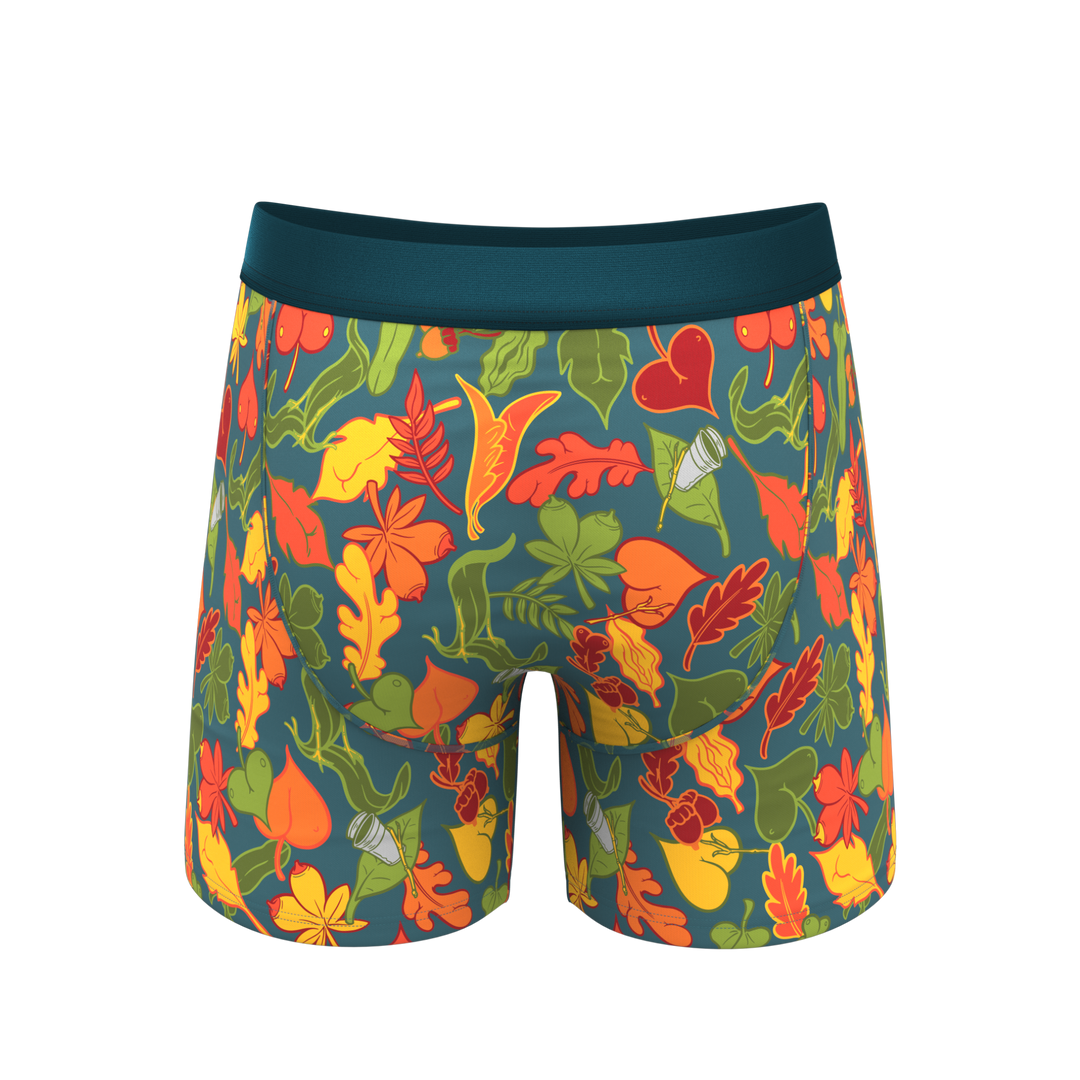 The Leaf Peeps: Naughty Leaves Boxer Briefs with Ball Hammock® Pouch
