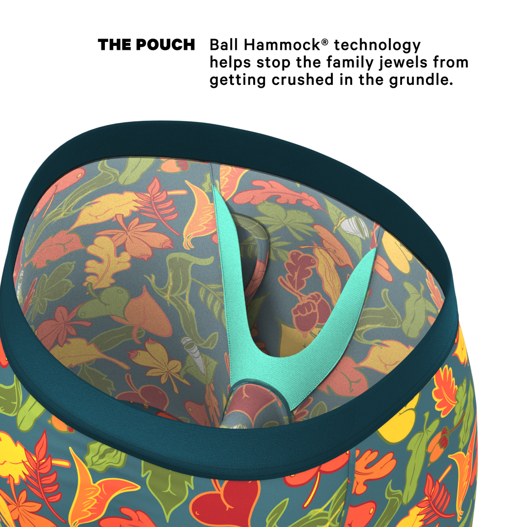 Shinesty "The Leaf Peeps" Naughty Leaves Long Leg Ball Hammock® Pouch Underwear with Fly