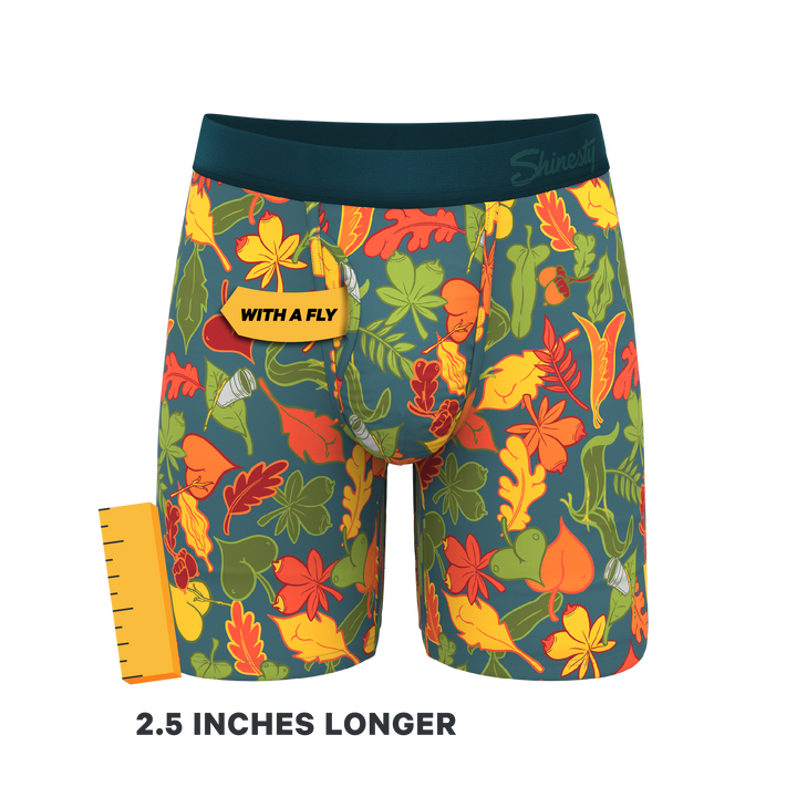 Shinesty "The Leaf Peeps" Naughty Leaves Long Leg Ball Hammock® Pouch Underwear with Fly