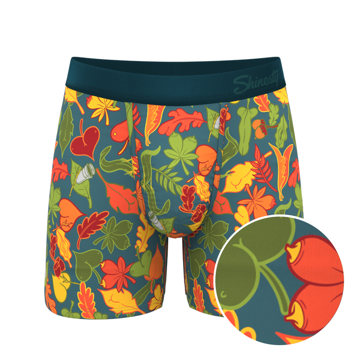 The Leaf Peeps: Naughty Leaves Boxer Briefs with Ball Hammock® Pouch