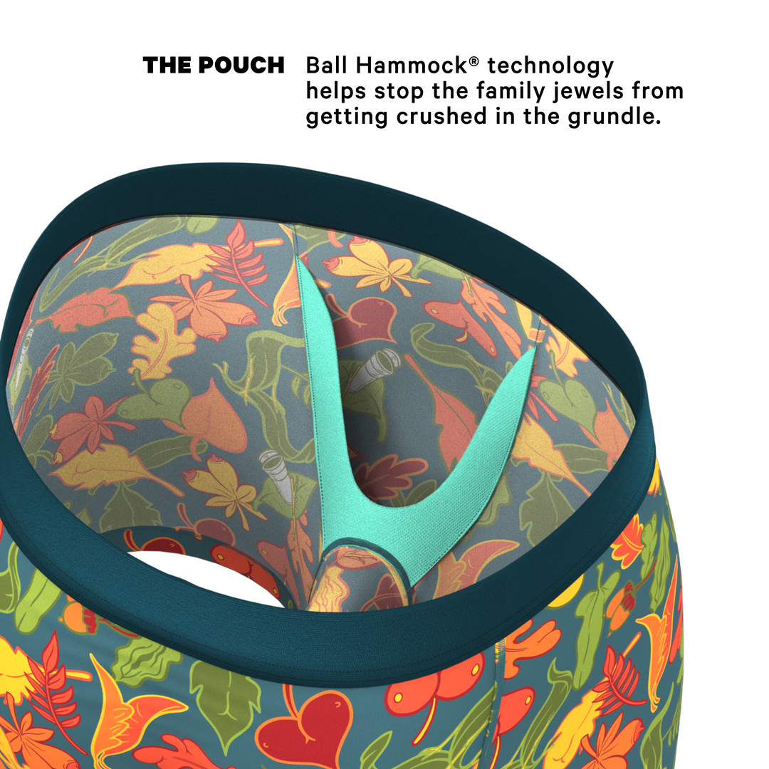The Leaf Peeps: Naughty Leaves Boxer Briefs with Ball Hammock® Pouch