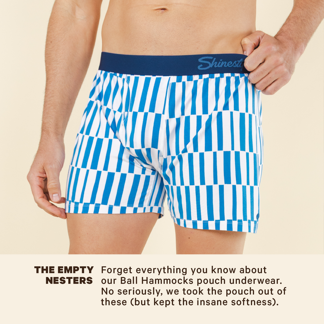 Shinesty "The Hamptons" Blue Mosaic Stripe Woven Loose Boxers
