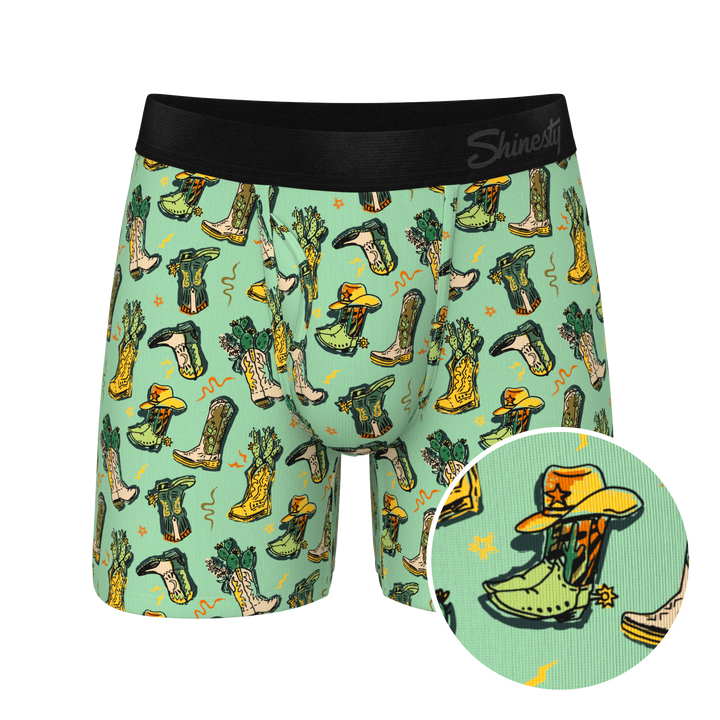 The Line Dance: Cowboy Boots Ball Hammock® Pouch Underwear with Fly