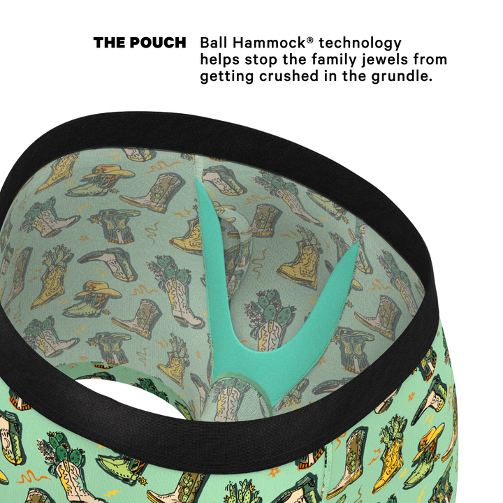 The Line Dance: Cowboy Boots Ball Hammock® Pouch Underwear with Fly