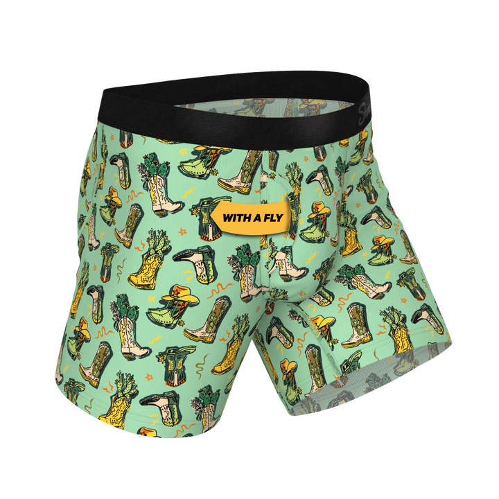 The Line Dance: Cowboy Boots Ball Hammock® Pouch Underwear with Fly