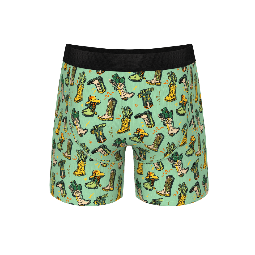 The Line Dance: Cowboy Boots Ball Hammock® Pouch Underwear with Fly