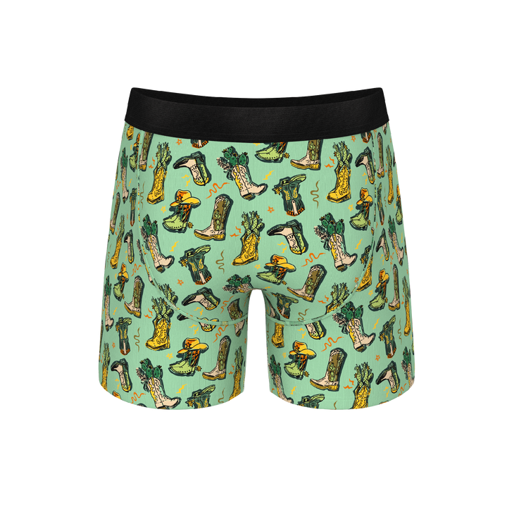 The Line Dance: Cowboy Boots Ball Hammock® Pouch Underwear with Fly