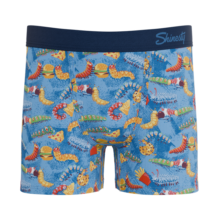 The Little Nibbles Junk Food Caterpillars Boy's Boxer Briefs - Fun Kids' Underwear