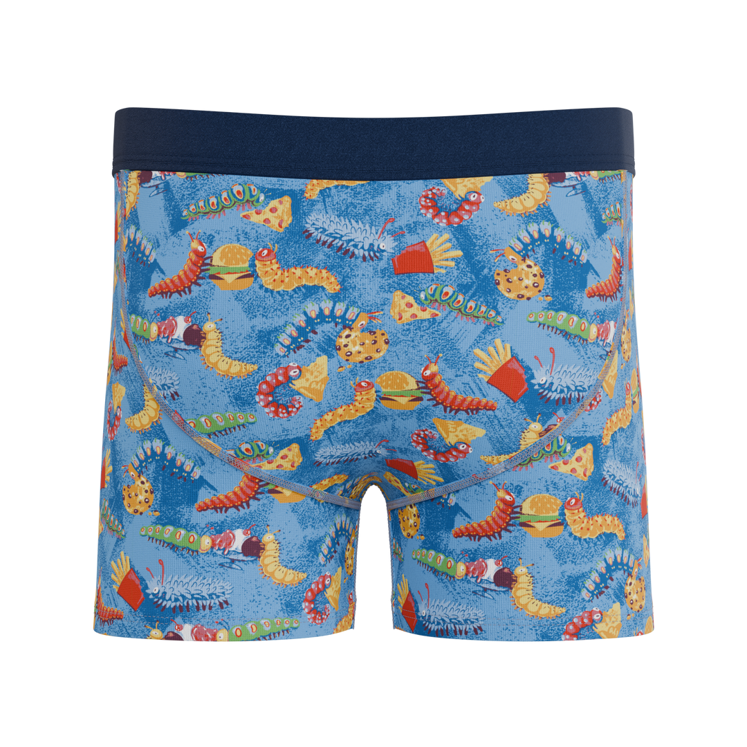 The Little Nibbles Junk Food Caterpillars Boy's Boxer Briefs - Fun Kids' Underwear