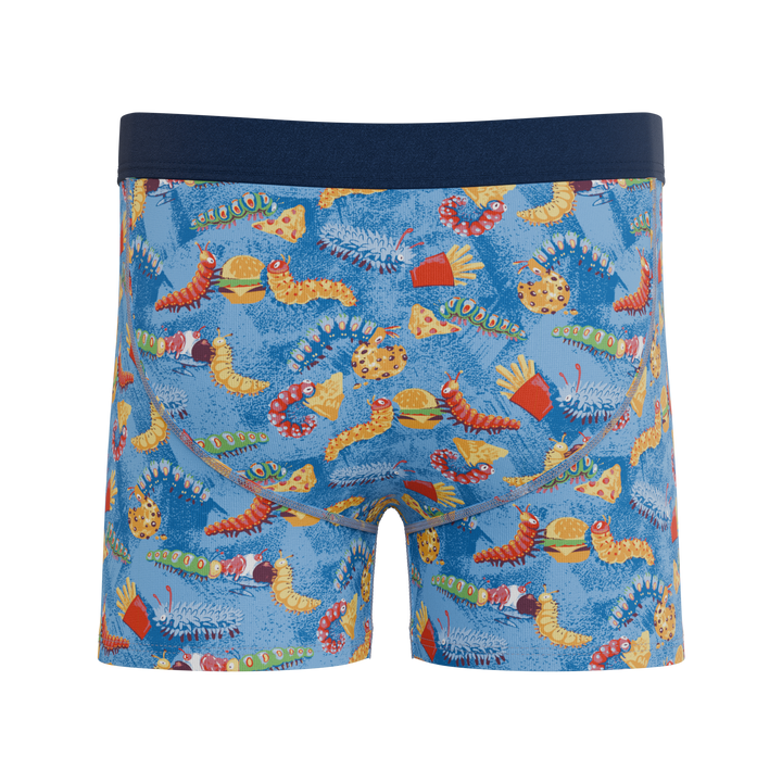 The Little Nibbles Junk Food Caterpillars Boy's Boxer Briefs - Fun Kids' Underwear