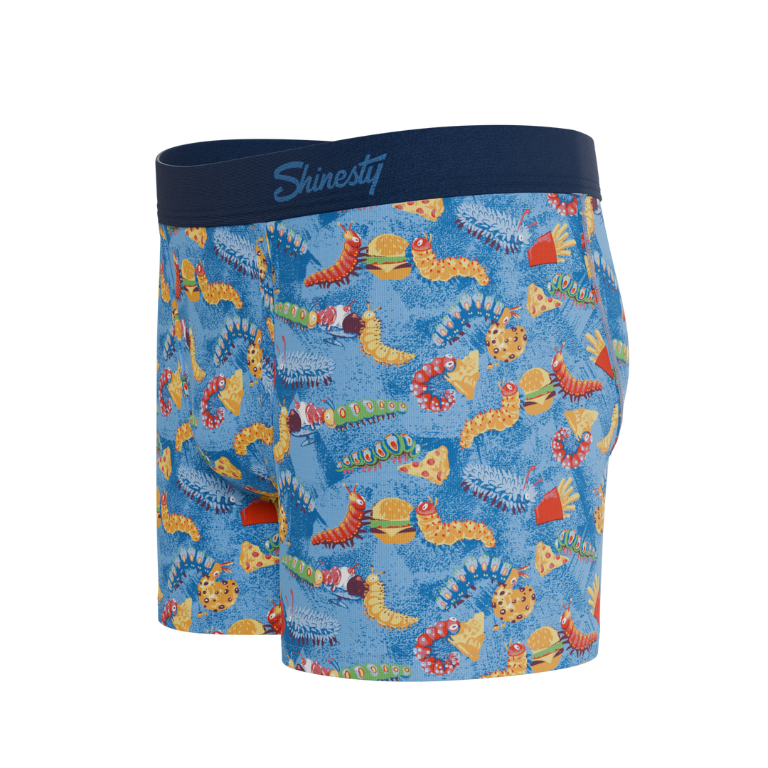 The Little Nibbles Junk Food Caterpillars Boy's Boxer Briefs - Fun Kids' Underwear