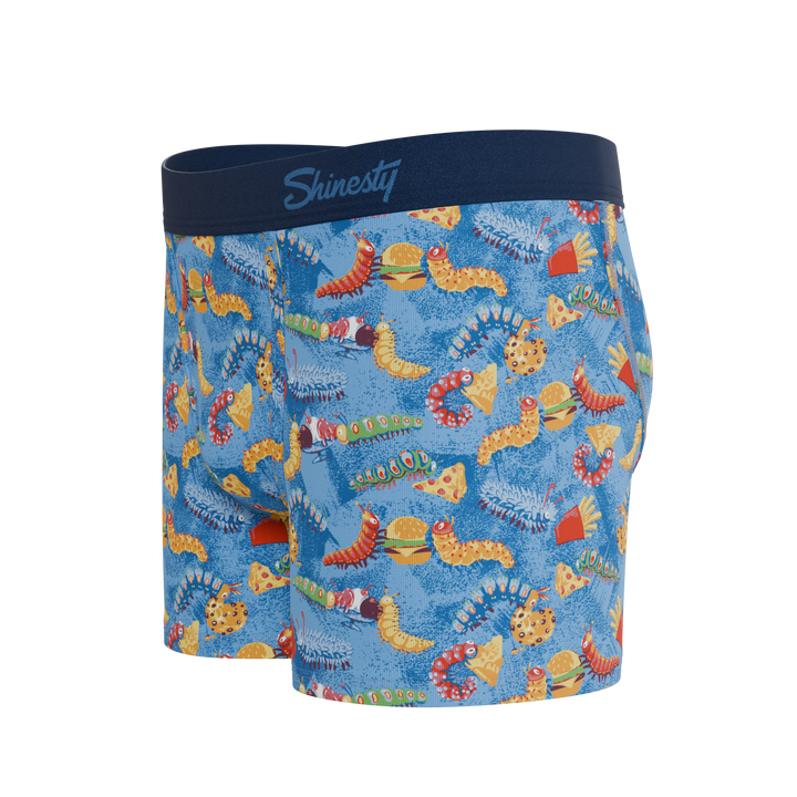 The Little Nibbles Junk Food Caterpillars Boy's Boxer Briefs - Fun Kids' Underwear