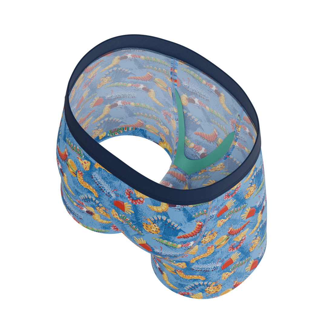 The Little Nibbles Junk Food Caterpillars Boy's Boxer Briefs - Fun Kids' Underwear