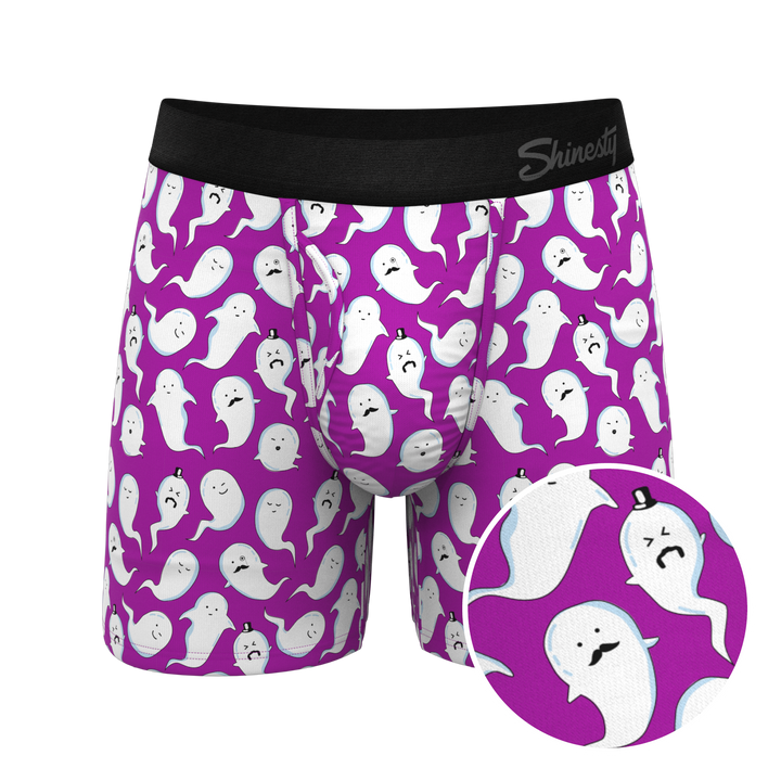 Shinesty "The Little Swimmers" Ghost Print Ball Hammock® Pouch Boxer Briefs (With Fly)