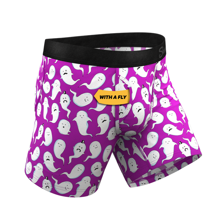 Shinesty "The Little Swimmers" Ghost Print Ball Hammock® Pouch Boxer Briefs (With Fly)