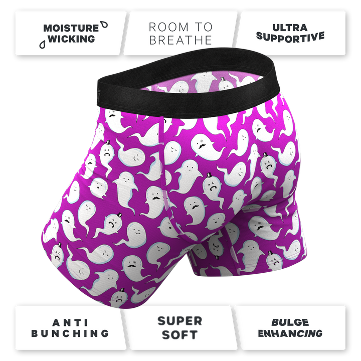 Shinesty "The Little Swimmers" Ghost Print Ball Hammock® Pouch Boxer Briefs (With Fly)