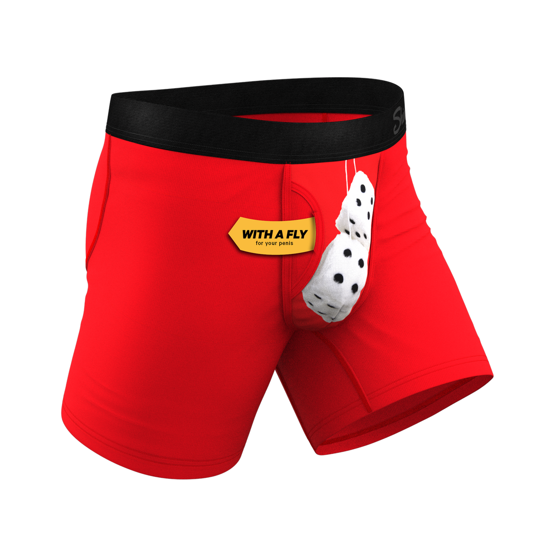 Shinesty "The Slice & Dice" Fuzzy Dice Ball Hammock® Pouch Underwear with Fly