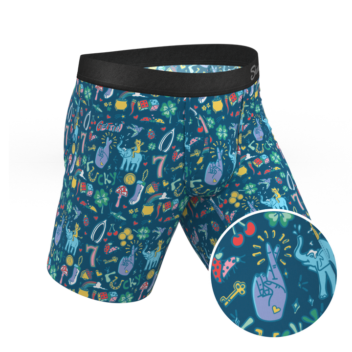 Shinesty "The Lucky Duck" Lucky Symbols Long Leg Ball Hammock® Pouch Underwear with Fly