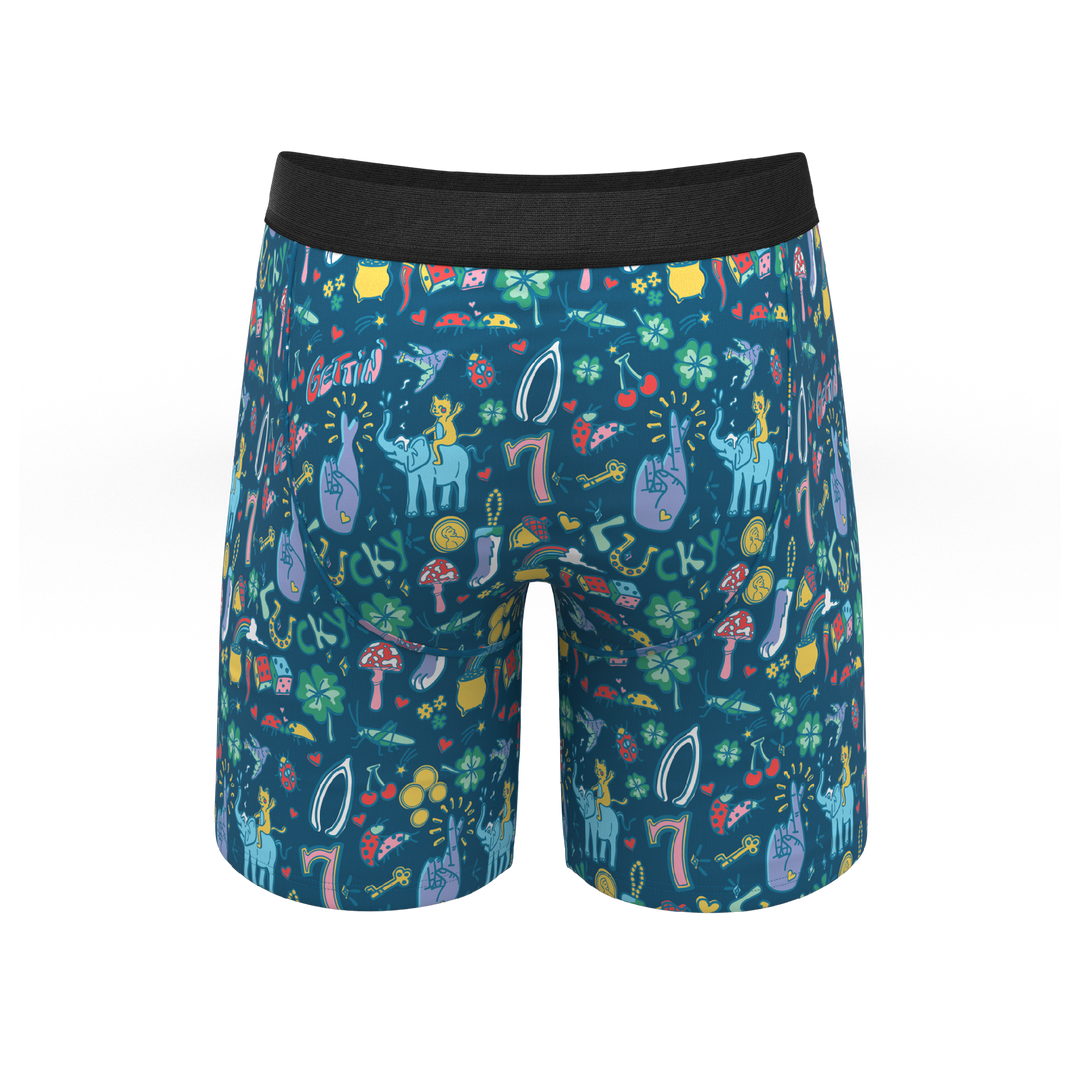 Shinesty "The Lucky Duck" Lucky Symbols Long Leg Ball Hammock® Pouch Underwear with Fly