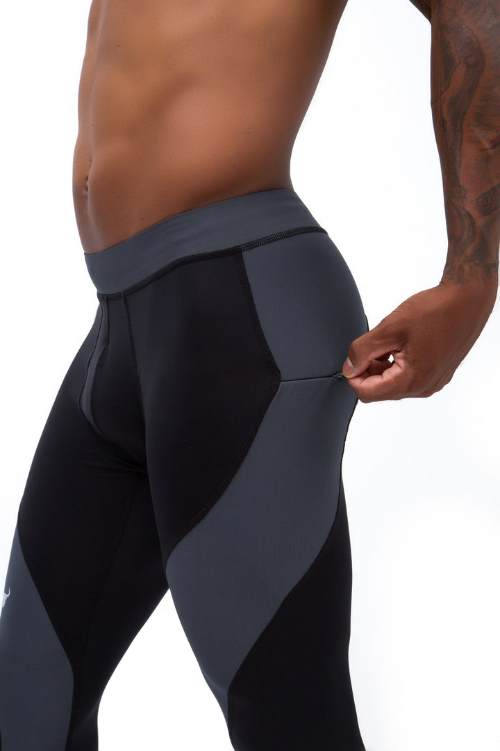 Matador Meggings "Black/Gray" Men’s Performance Compression Pants – Versatile Athletic Leggings for Running & Fitness