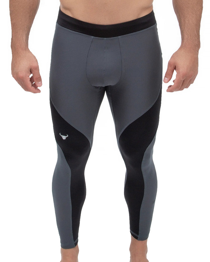Matador Meggings "Gray/Black" Men’s Athletic Leggings – Premium Compression Performance Tights