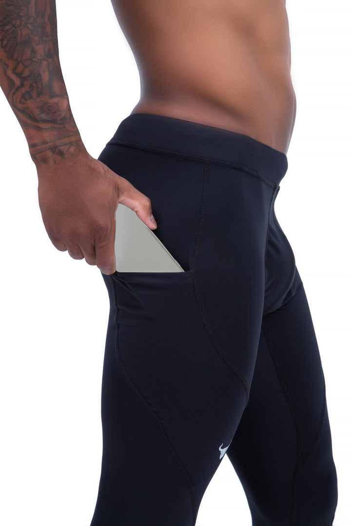 Matador Meggings "Black-on-Black" Men’s Compression Tights – High-Performance Stealth Athletic Leggings