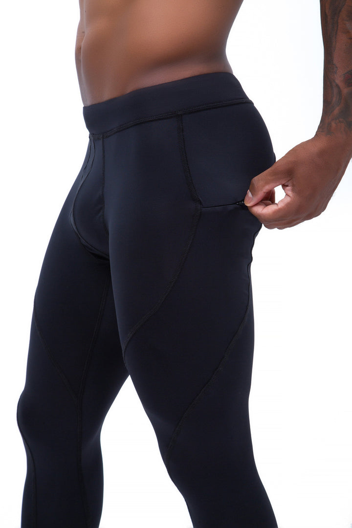 Matador Meggings "Black-on-Black" Men’s Compression Tights – High-Performance Stealth Athletic Leggings