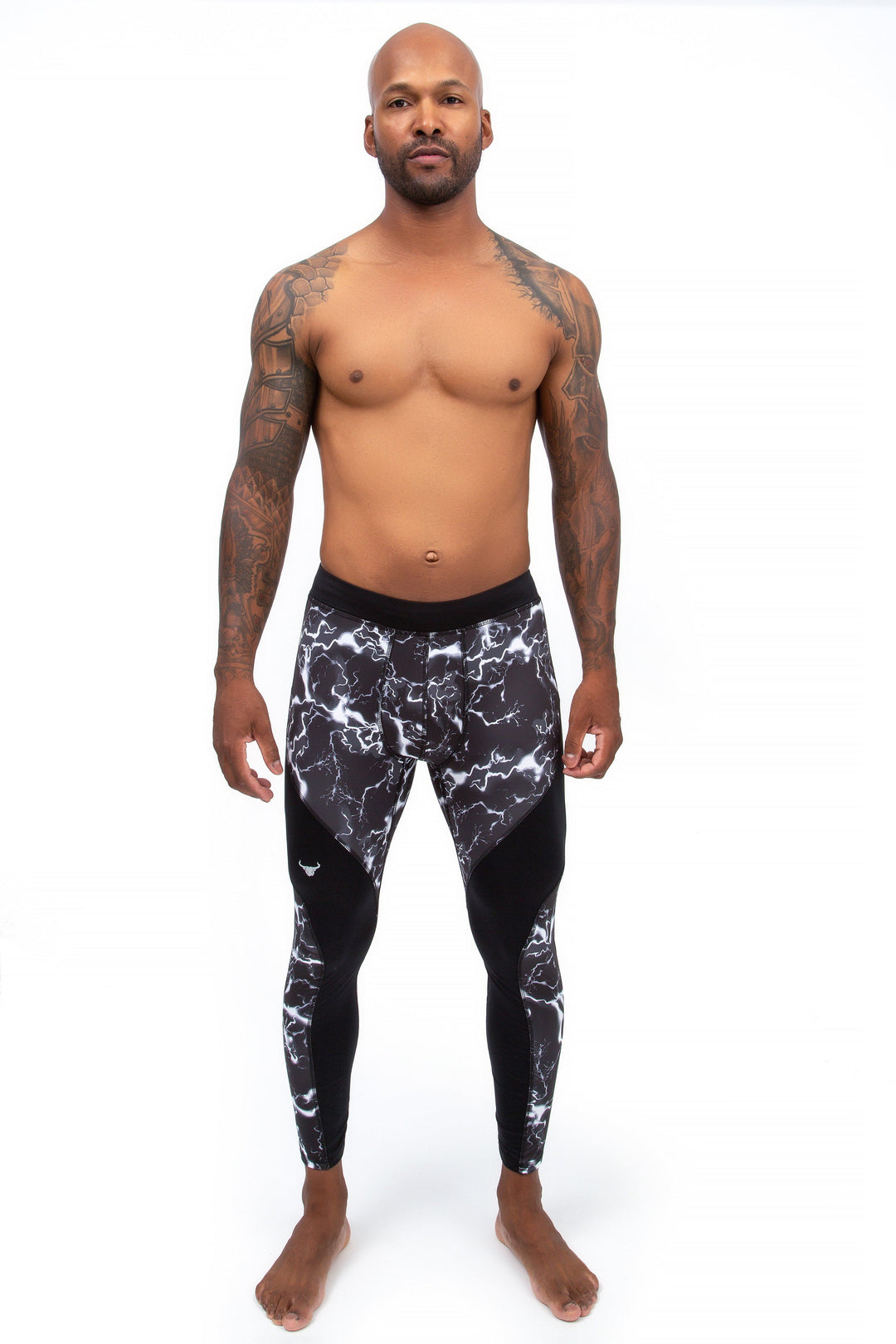 Matador Meggings "Black Thunder" Men’s Compression Tights – High-Performance Athletic Leggings with Muscle-Enhancing Print