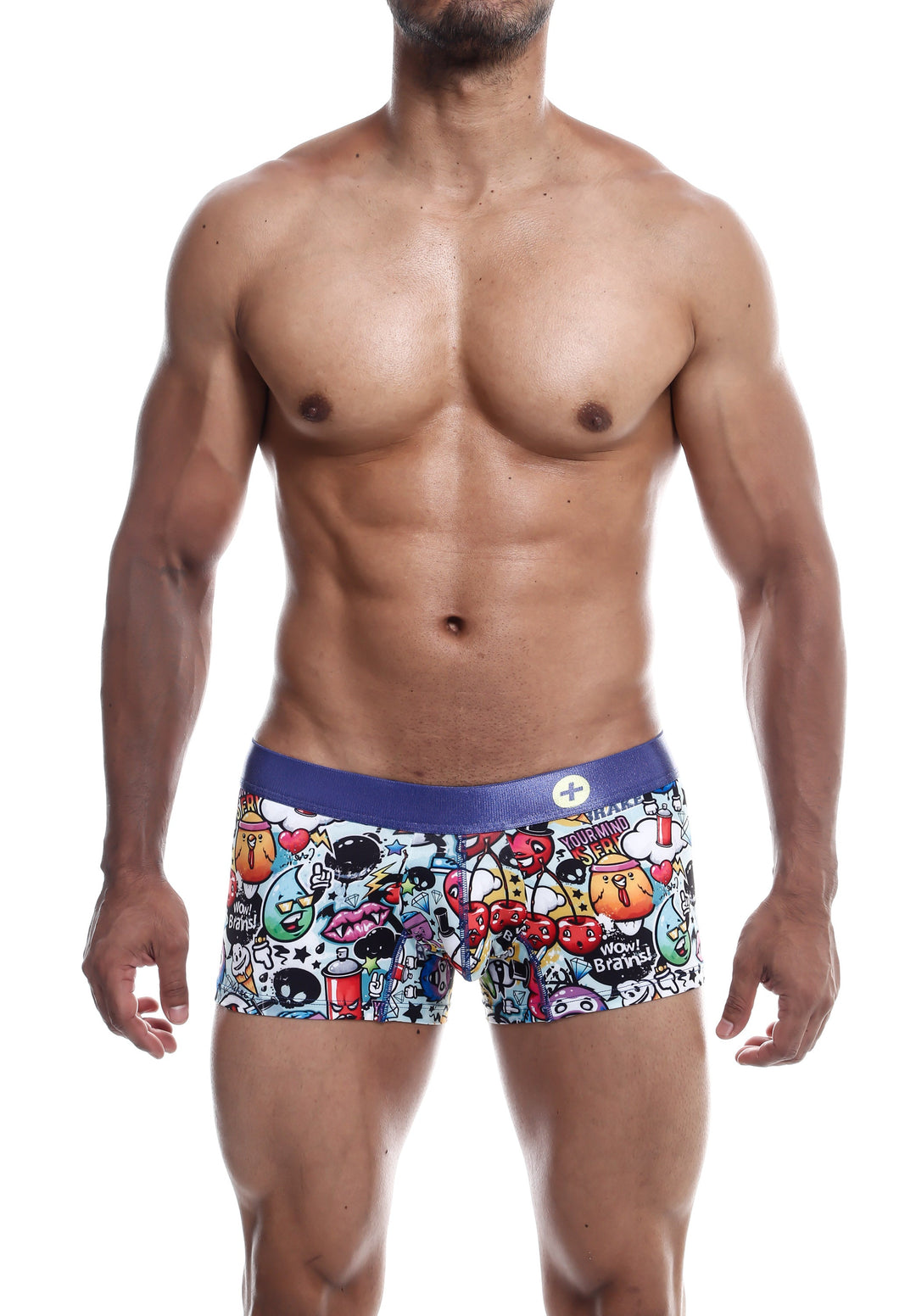 MaleBasics Men's Hipster Trunk Comics – Colorful Doodle Print Low-Rise Trunks