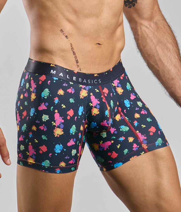 MaleBasics Boxer Brief Hipster Black Splash – Ultra-Soft Microfiber Men’s Underwear