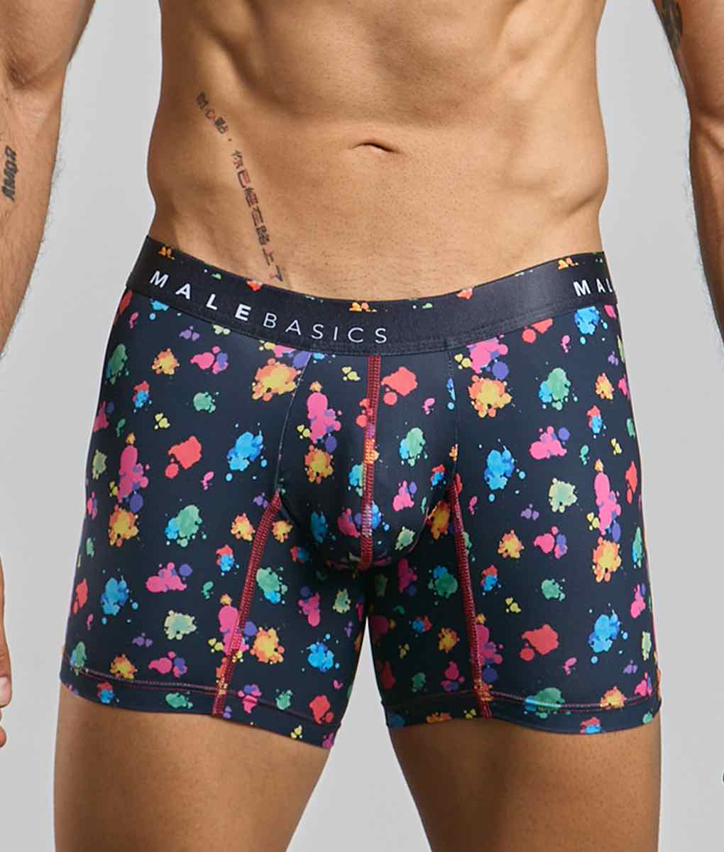 MaleBasics Boxer Brief Hipster Black Splash – Ultra-Soft Microfiber Men’s Underwear