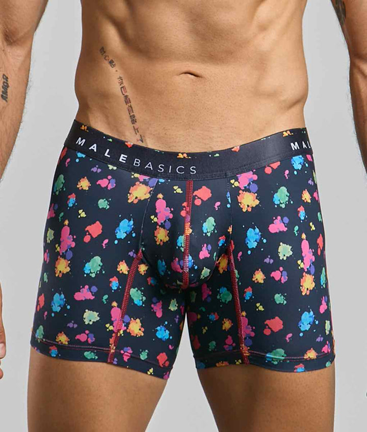 MaleBasics Boxer Brief Hipster Black Splash – Ultra-Soft Microfiber Men’s Underwear