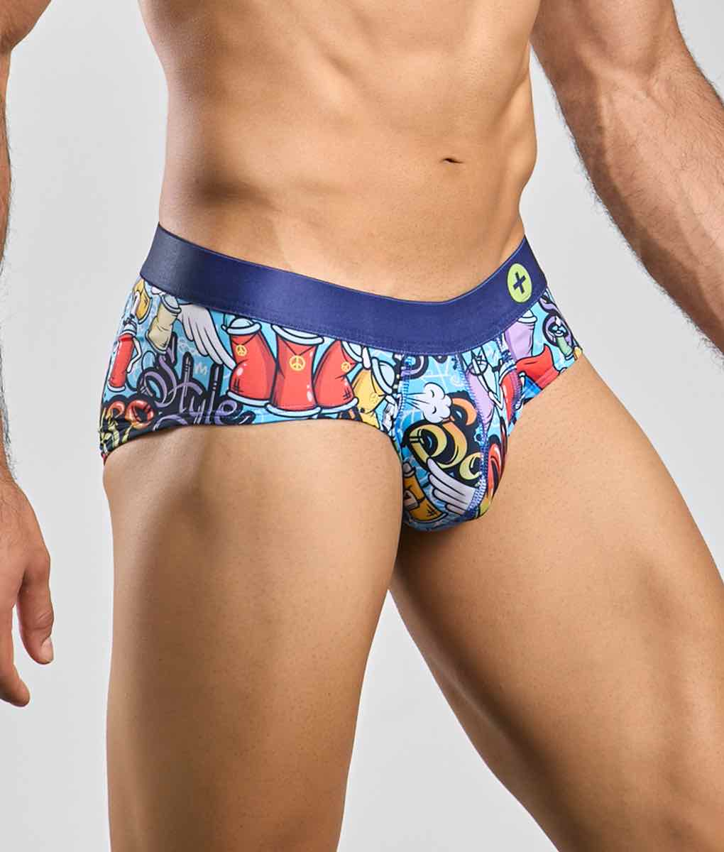MaleBasics Hipster Brief Comics – Low-Rise Mid-Thigh Men’s Designer Underwear