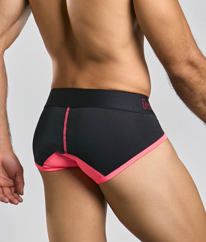 MaleBasics Neon Brief – Modern Contrast Pouch Brief with Moisture-Wicking Fabric
