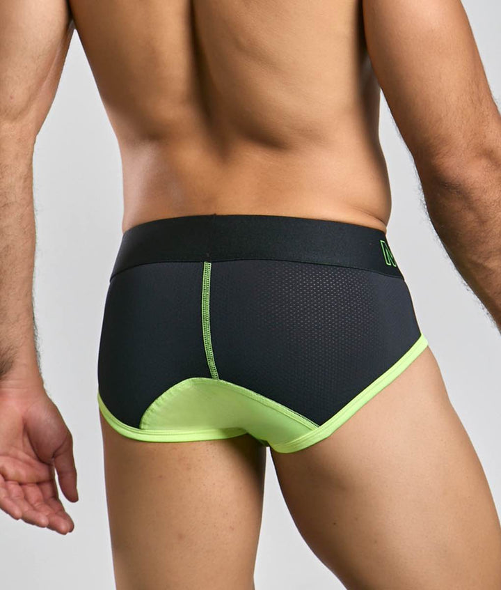 MaleBasics Neon Brief – Modern Contrast Pouch Brief with Moisture-Wicking Fabric