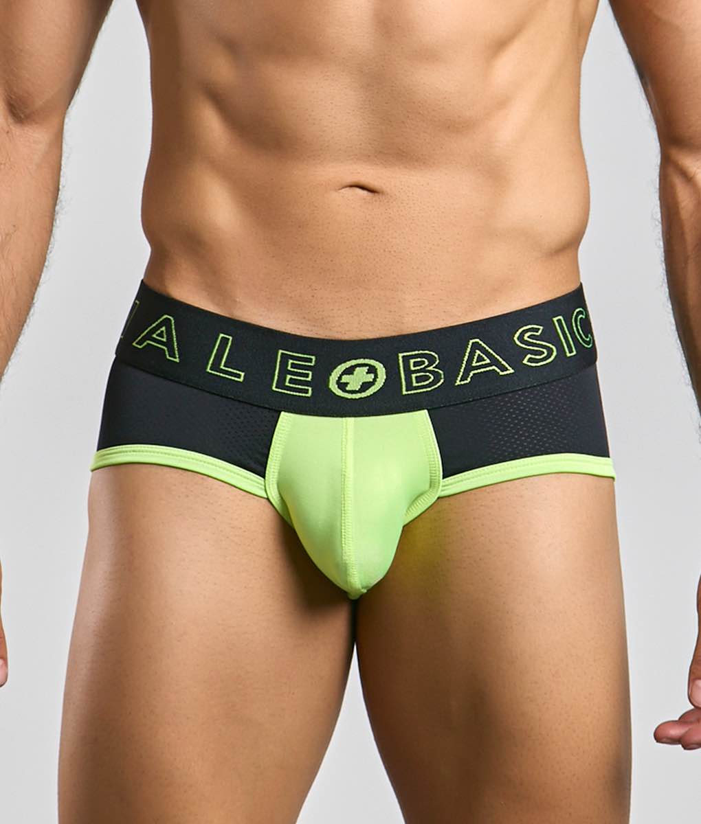 MaleBasics Neon Brief – Modern Contrast Pouch Brief with Moisture-Wicking Fabric