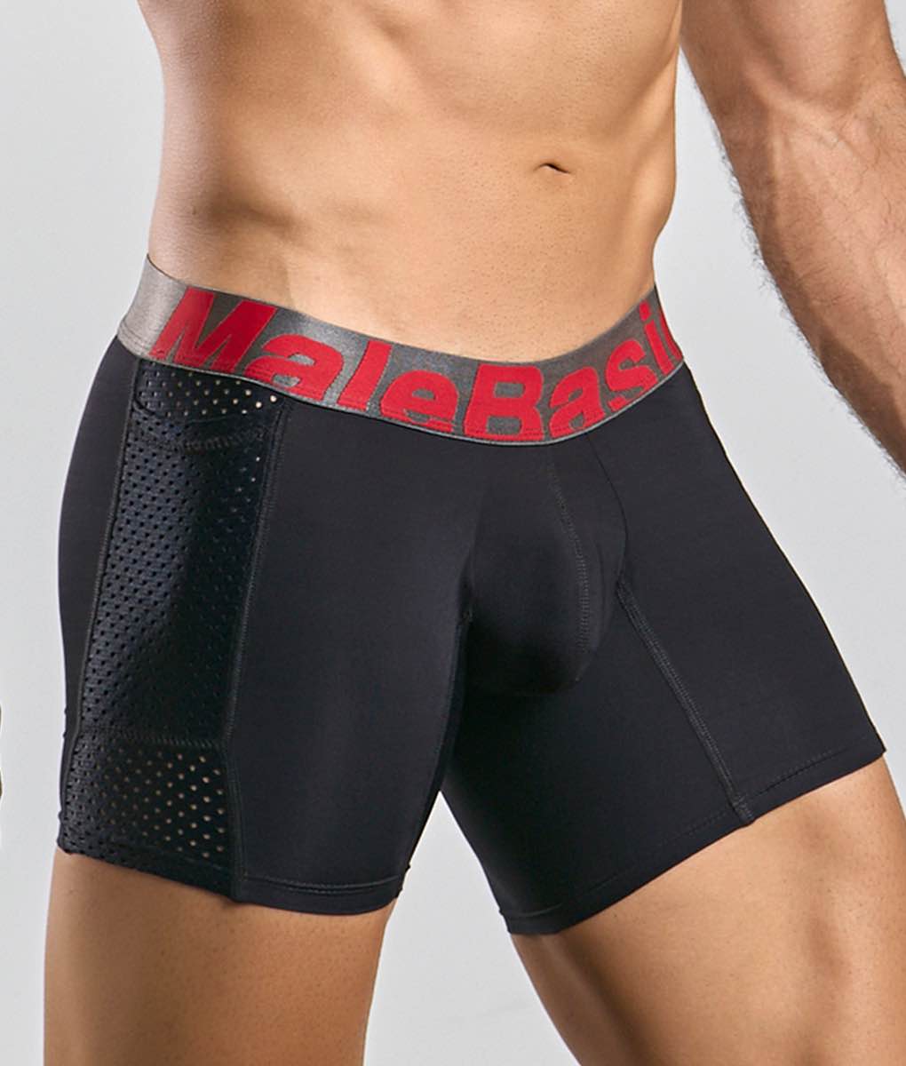 MaleBasics Men's Titanium Pocket Boxer Brief – Athletic Performance Underwear with Side Pocket & Isolated U-Pouch