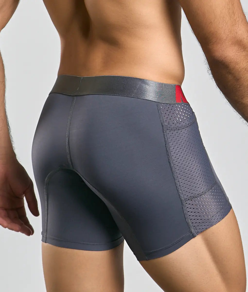 MaleBasics Men's Titanium Pocket Boxer Brief – Athletic Performance Underwear with Side Pocket & Isolated U-Pouch