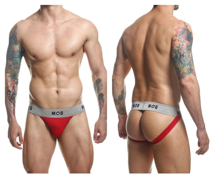MaleBasics MOB Classic Fetish Jock 3 Inches Jockstrap in Red – men's jockstraps