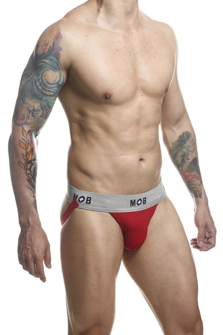 MaleBasics MOB Classic Fetish Jock 3 Inches Jockstrap in Red – men's jockstraps