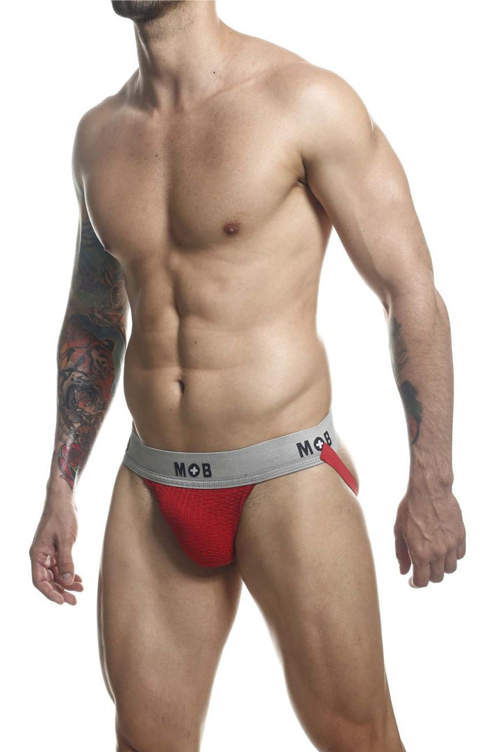 MaleBasics MOB Classic Fetish Jock 3 Inches Jockstrap in Red – men's jockstraps