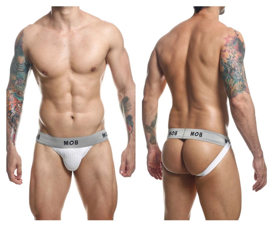 MaleBasics MOB Classic Fetish Jock 3 Inches Jockstrap in White – men's jockstraps