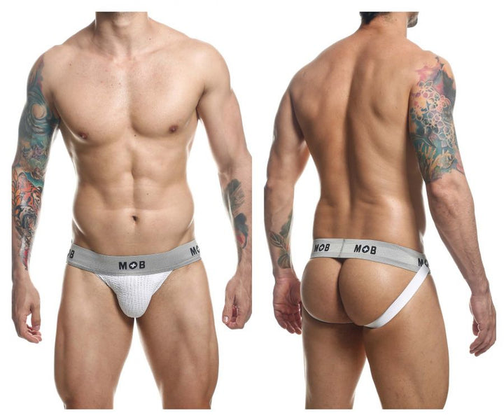 MaleBasics MOB Classic Fetish Jock 3 Inches Jockstrap in White – men's jockstraps
