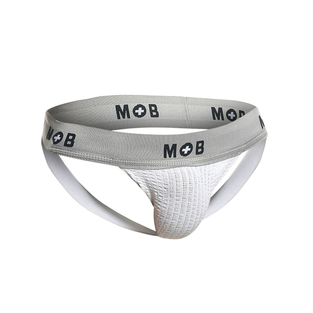 MaleBasics MOB Classic Fetish Jock 3 Inches Jockstrap in White – men's jockstraps