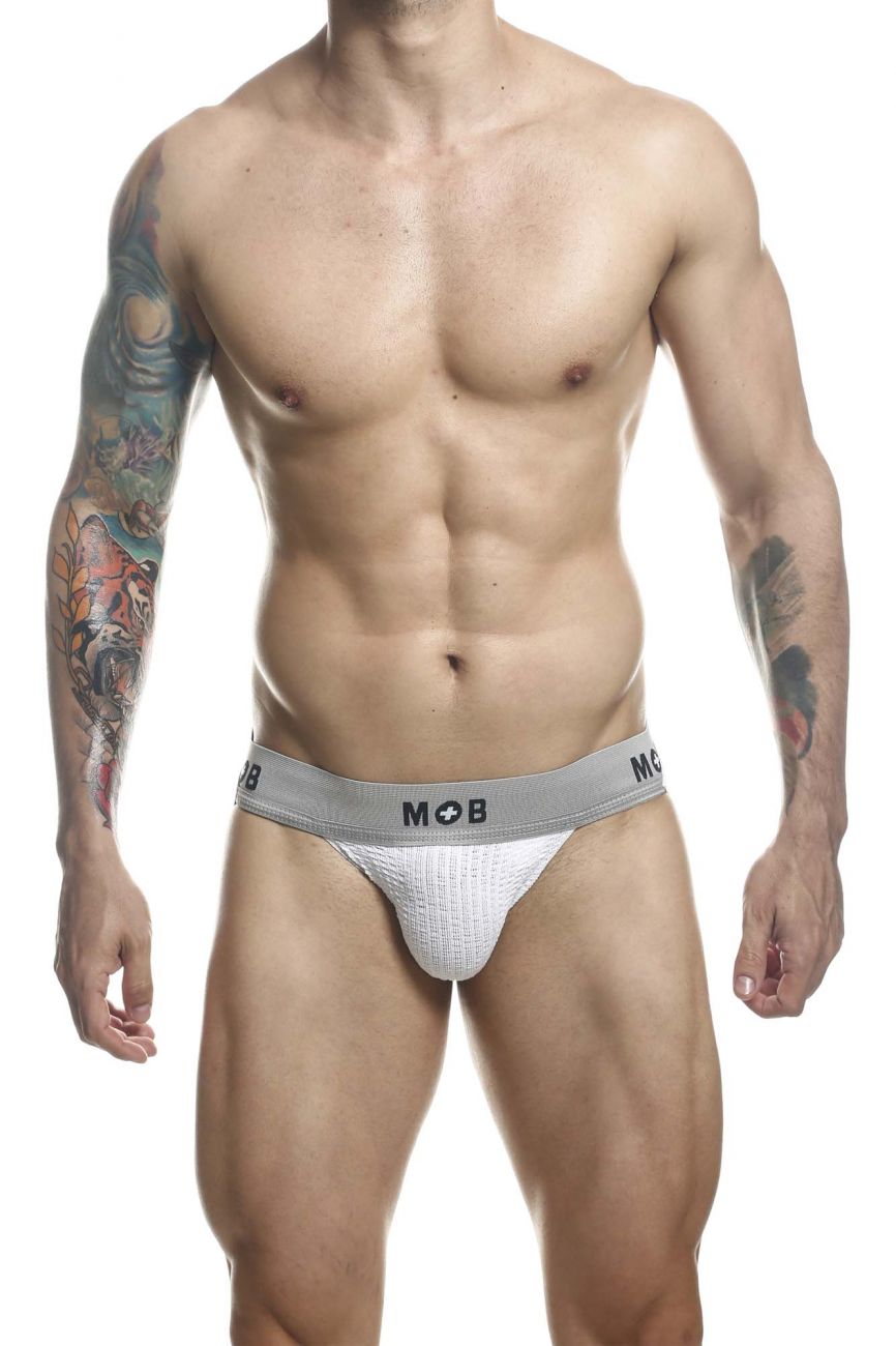 MaleBasics MOB Classic Fetish Jock 3 Inches Jockstrap in White – men's jockstraps
