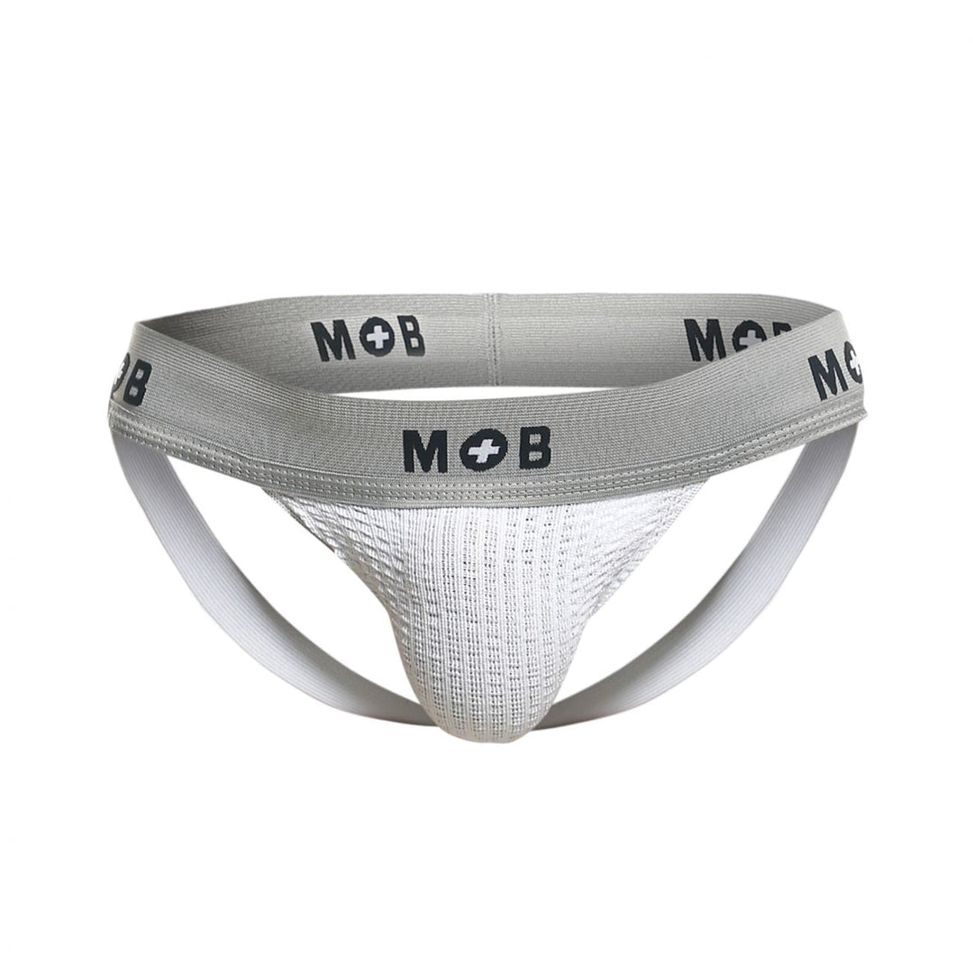 MaleBasics MOB Classic Fetish Jock 3 Inches Jockstrap in White – men's jockstraps